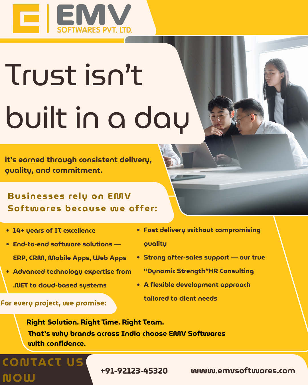 A handshake between two professionals over a digital screen symbolises trust and successful collaboration in a B2B IT partnership.