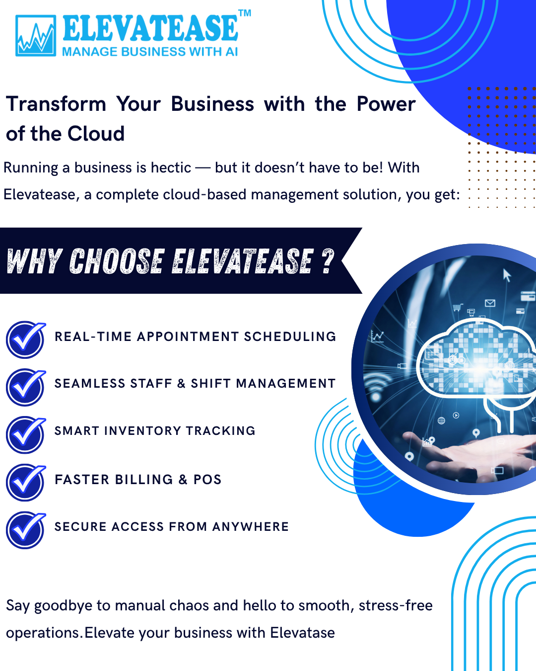 A spa manager using a tablet to check client appointments and staff schedules on a cloud-based management dashboard.