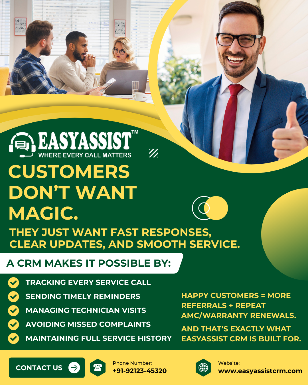 A chart showing a sharp upward trend in customer satisfaction scores following the implementation of a comprehensive CRM system.