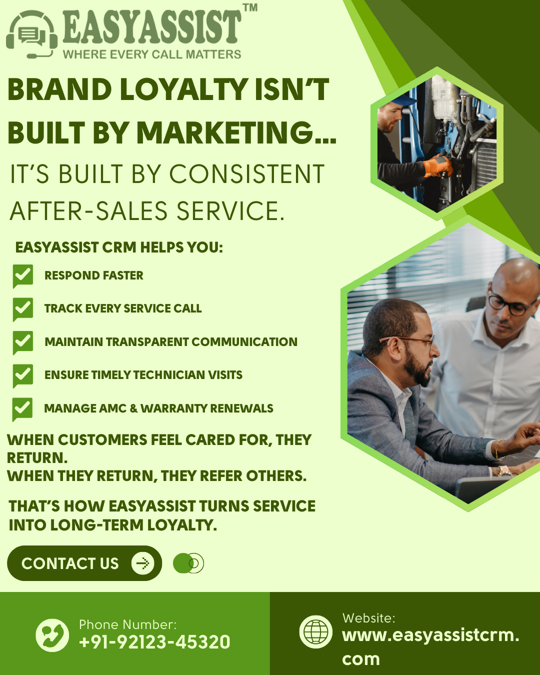 A graphic showing a customer handshake with a service representative, symbolizing trust and long-term brand association built through excellent service.